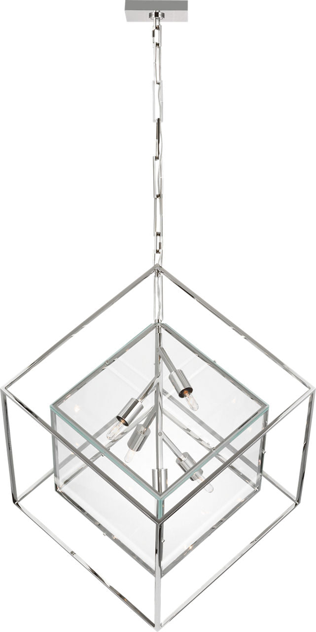Cubed X-Large Pendant | Polished Nickel | Clear Glass