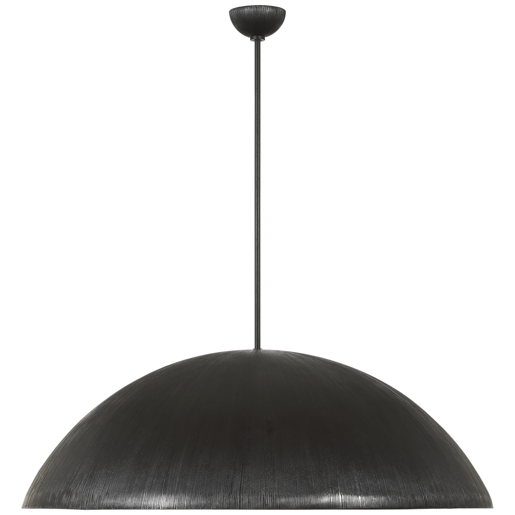 Utopia 48" Sculpted Pendant | Aged Iron | White Glass