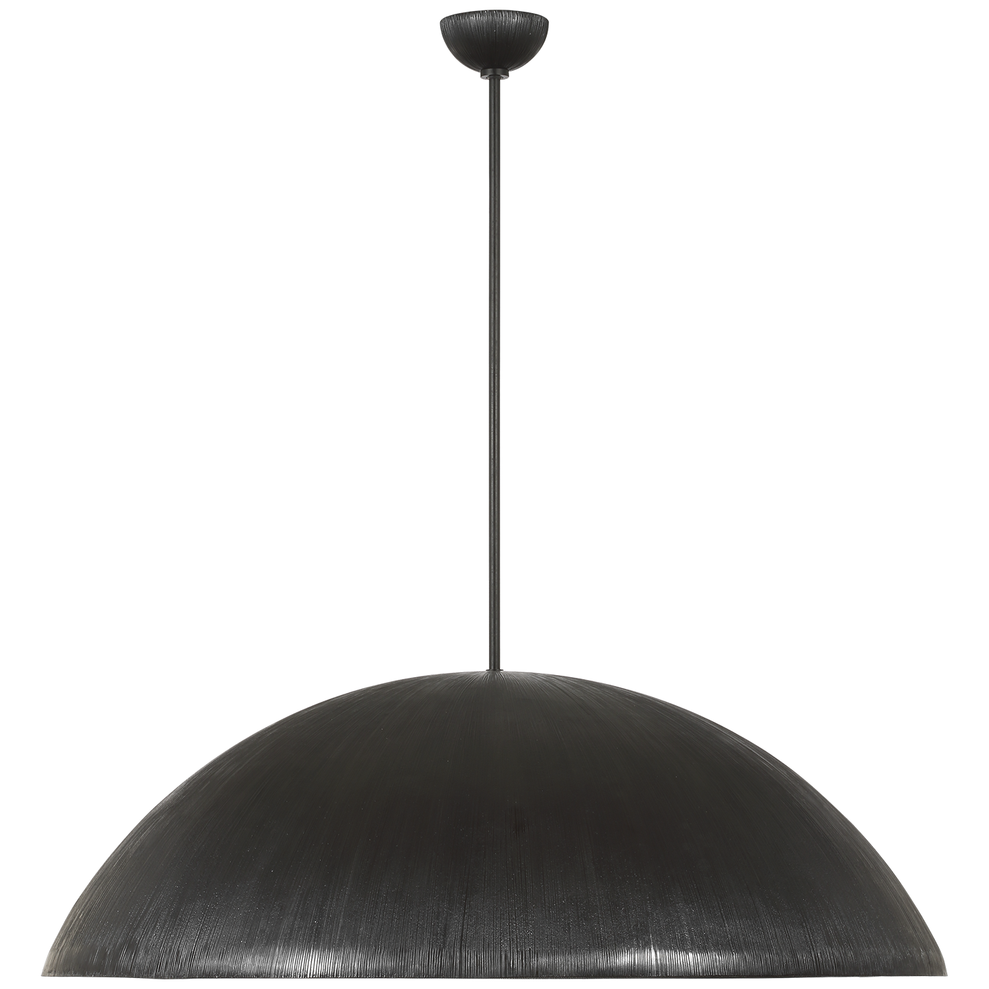 Utopia 48" Sculpted Pendant | Aged Iron | White Glass