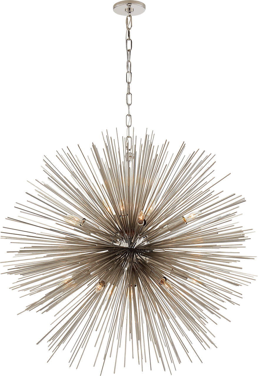 Strada Large Round Chandelier | Polished Nickel
