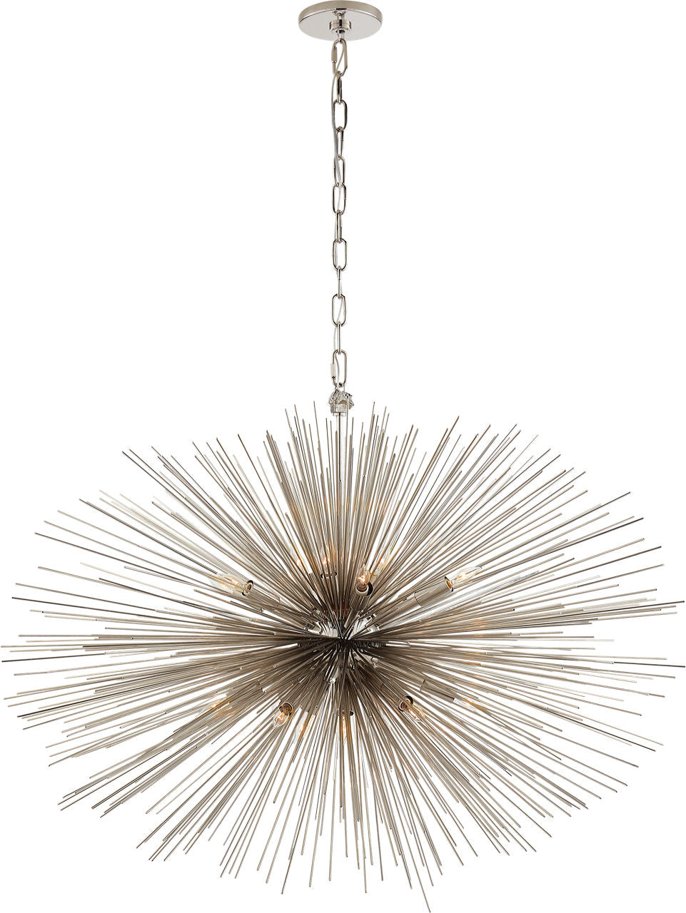 Strada Medium Oval Chandelier | Polished Nickel