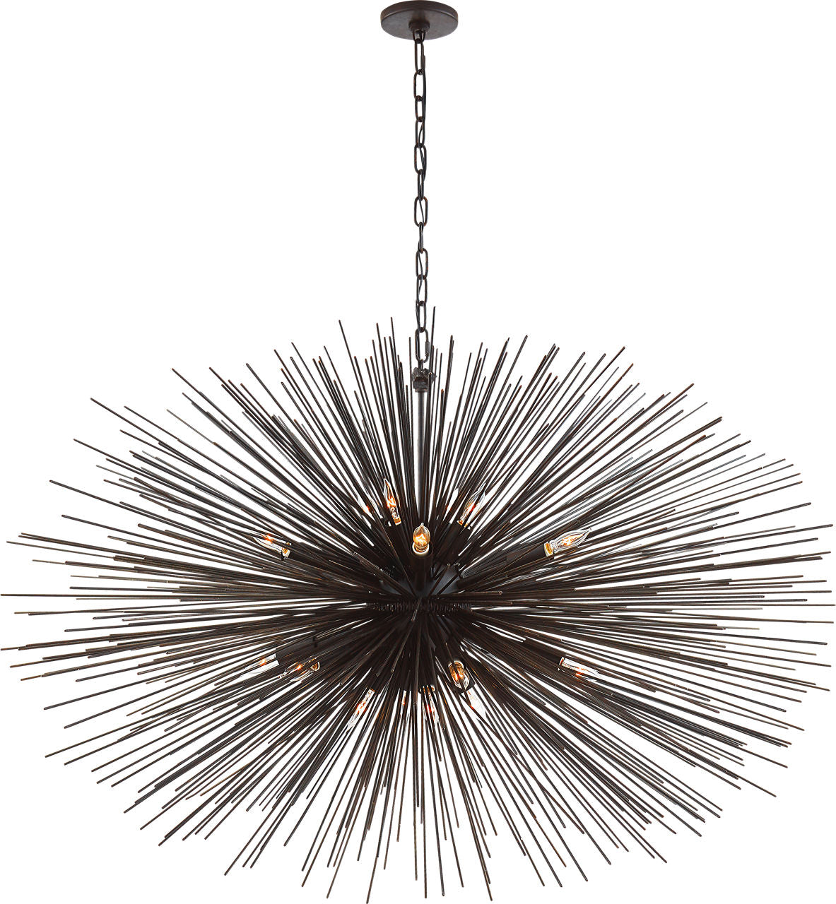 Strada Large Oval Chandelier | Aged Iron