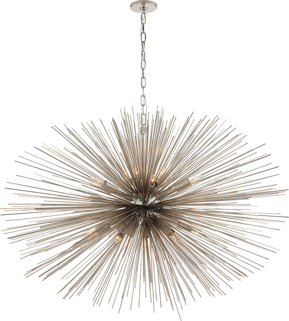 Strada Large Oval Chandelier | Polished Nickel