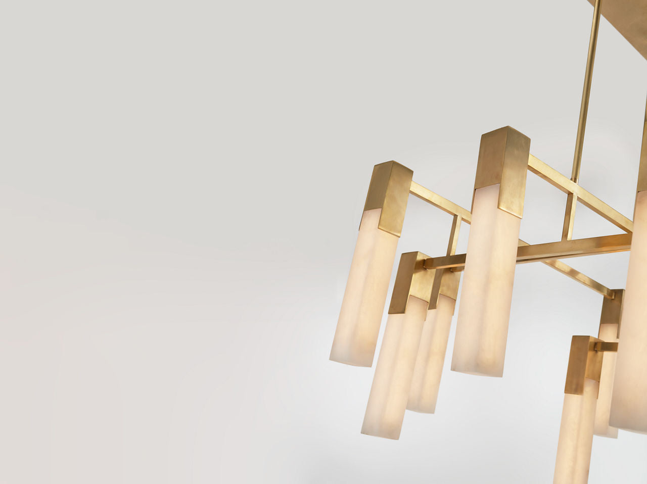 Covet Large Chandelier | Antique-Burnished Brass | Alabaster