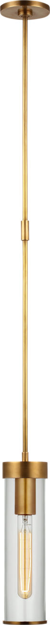 Liaison Short Pendant | Antique-Burnished Brass | Clear Glass
