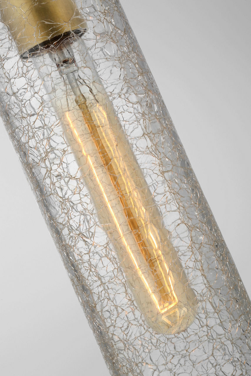 Liaison Short Pendant | Antique-Burnished Brass | Crackle Glass