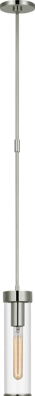 Liaison Short Pendant | Polished Nickel | Clear Glass