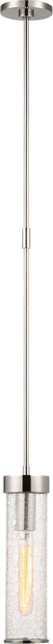 Liaison Short Pendant | Polished Nickel | Crackle Glass