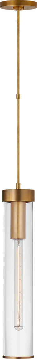 Liaison Long Pendant | Antique-Burnished Brass | Clear Glass
