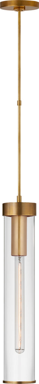 Liaison Long Pendant | Antique-Burnished Brass | Clear Glass