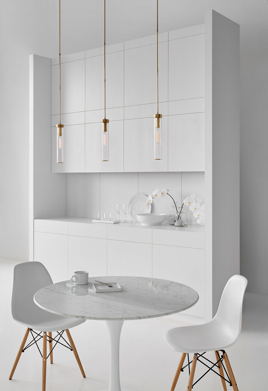 Liaison Long Pendant | Antique-Burnished Brass | Crackle Glass