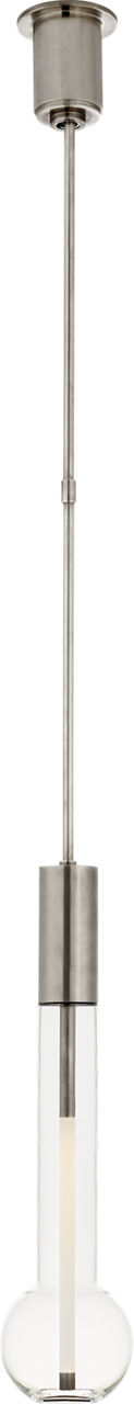 Nye Long Pendant | Antique Nickel | Clear Glass