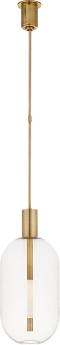 Nye Tall Pendant | Antique-Burnished Brass | Clear Glass