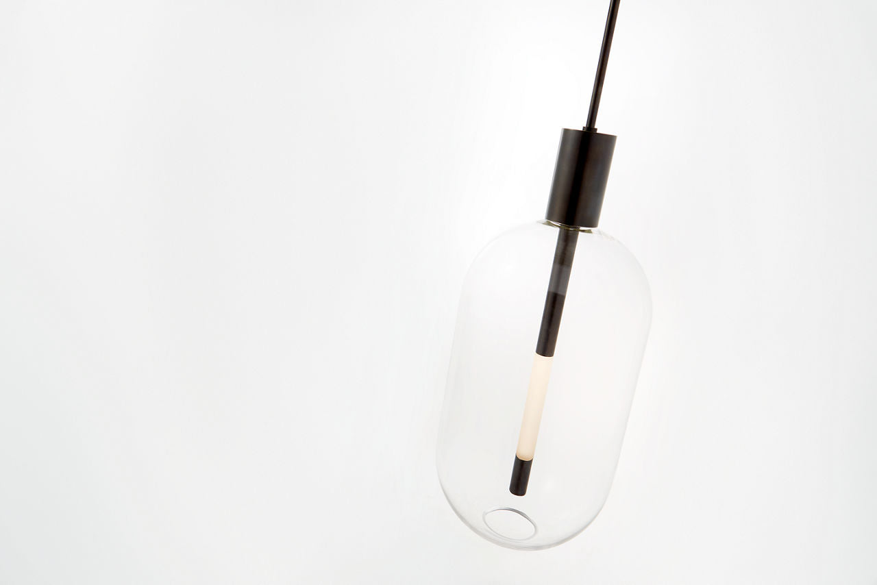 Nye Tall Pendant | Bronze | Clear Glass