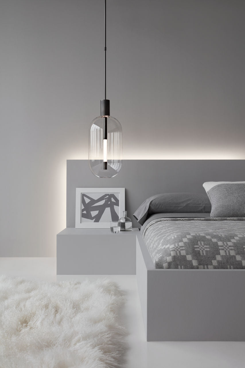 Nye Tall Pendant | Bronze | Clear Glass