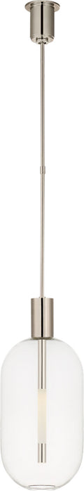 Nye Tall Pendant | Polished Nickel | Clear Glass
