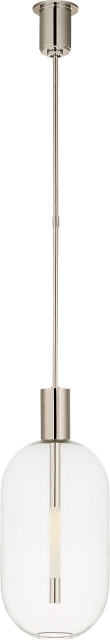 Nye Tall Pendant | Polished Nickel | Clear Glass