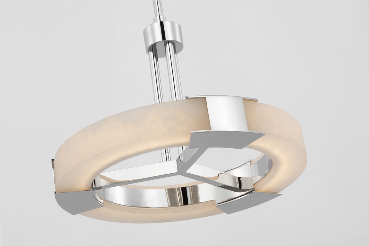 Covet Small Ring Pendant | Polished Nickel and Alabaster