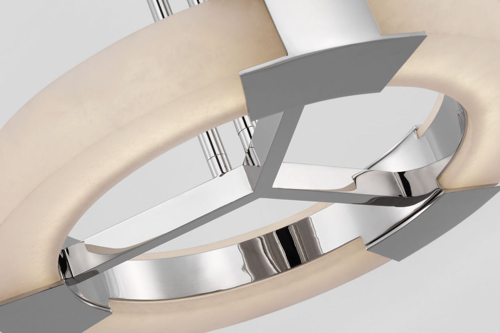 Covet Small Ring Pendant | Polished Nickel and Alabaster