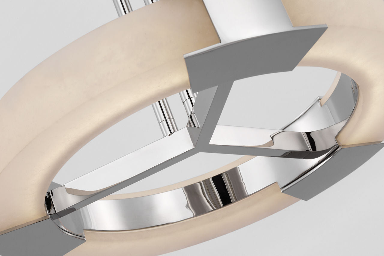 Covet Small Ring Pendant | Polished Nickel and Alabaster