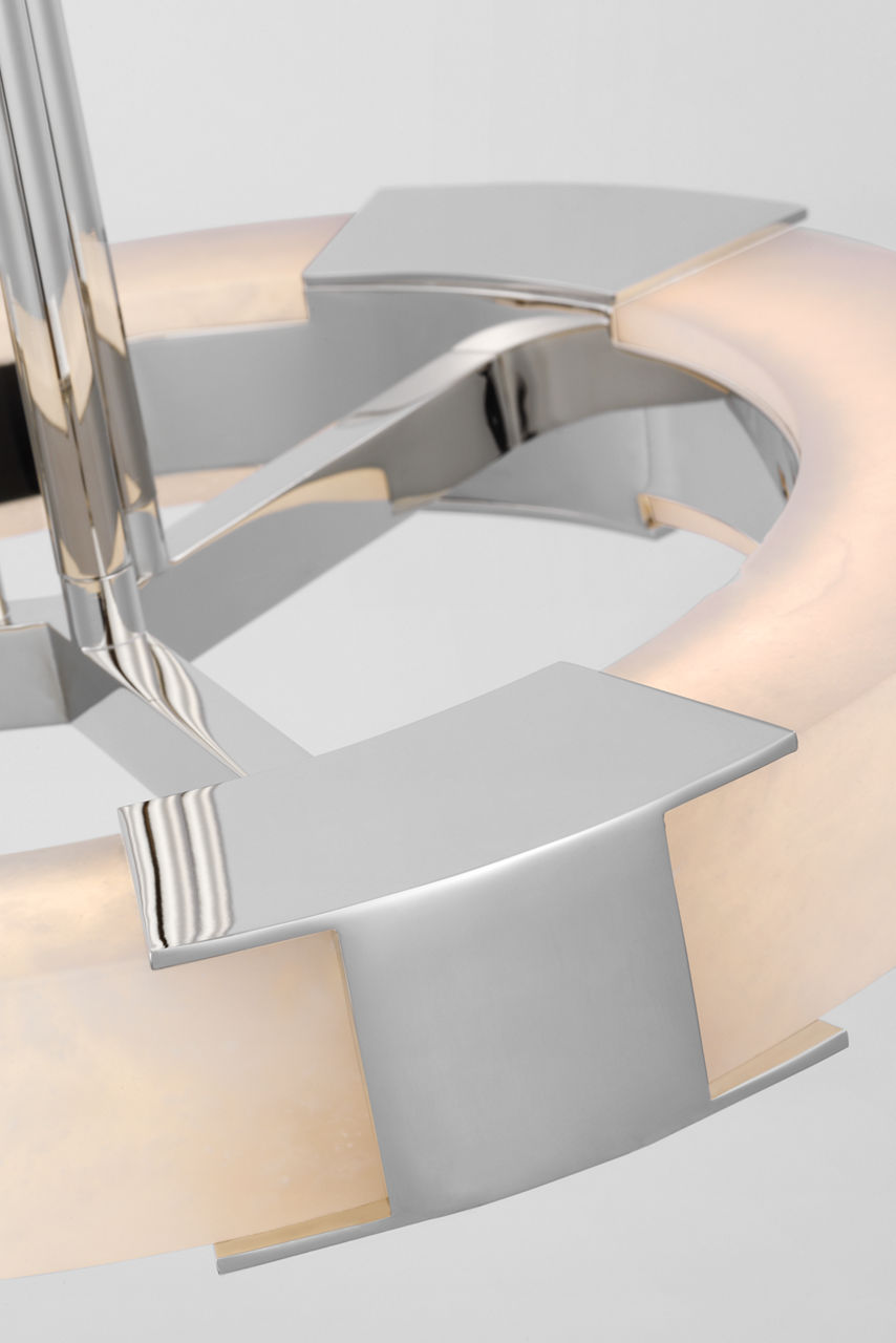Covet Small Ring Pendant | Polished Nickel and Alabaster