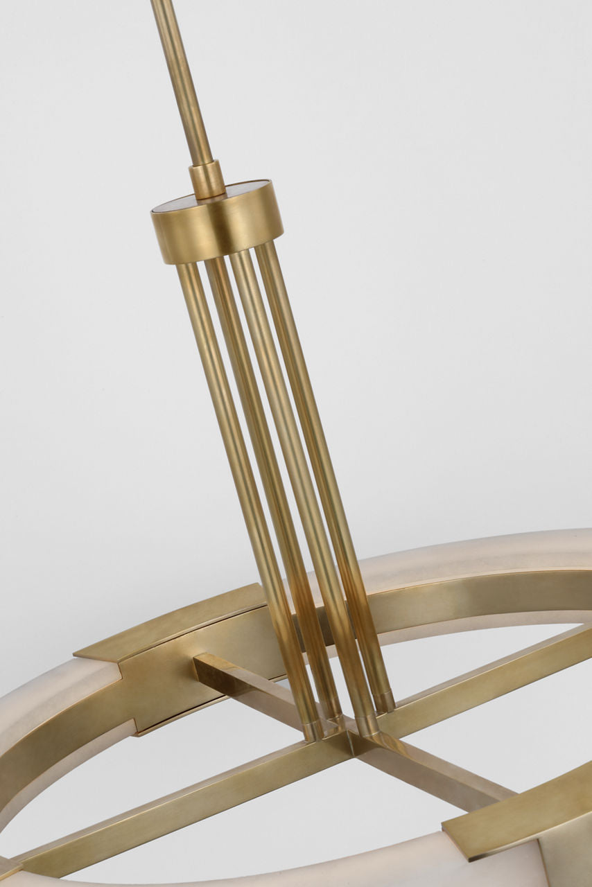 Covet Medium Ring Chandelier | Antique-Burnished Brass and Alabaster