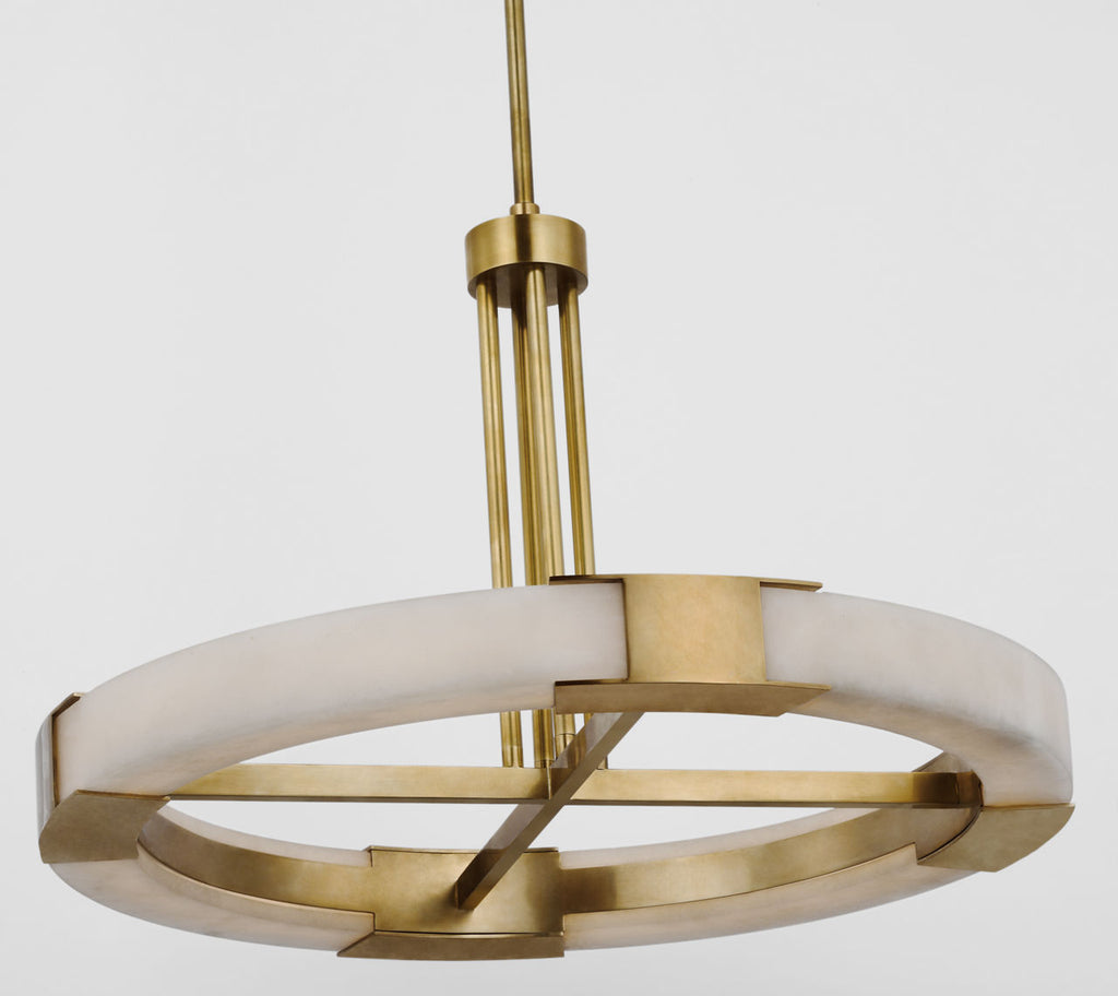 Covet Medium Ring Chandelier | Antique-Burnished Brass and Alabaster