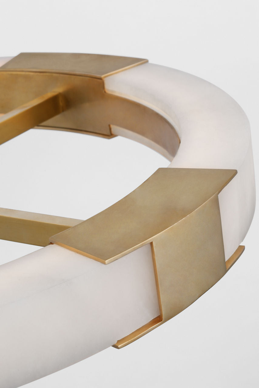 Covet Medium Ring Chandelier | Antique-Burnished Brass and Alabaster