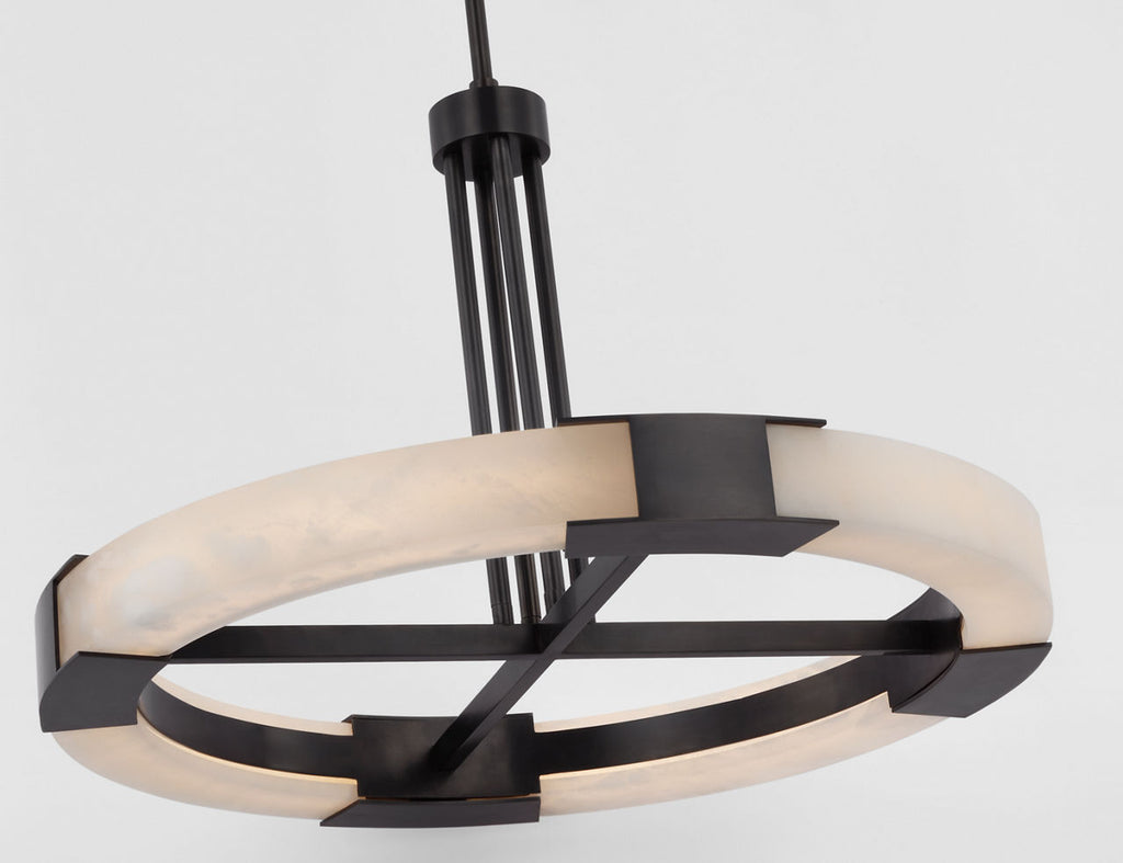 Covet Medium Ring Chandelier | Bronze and Alabaster