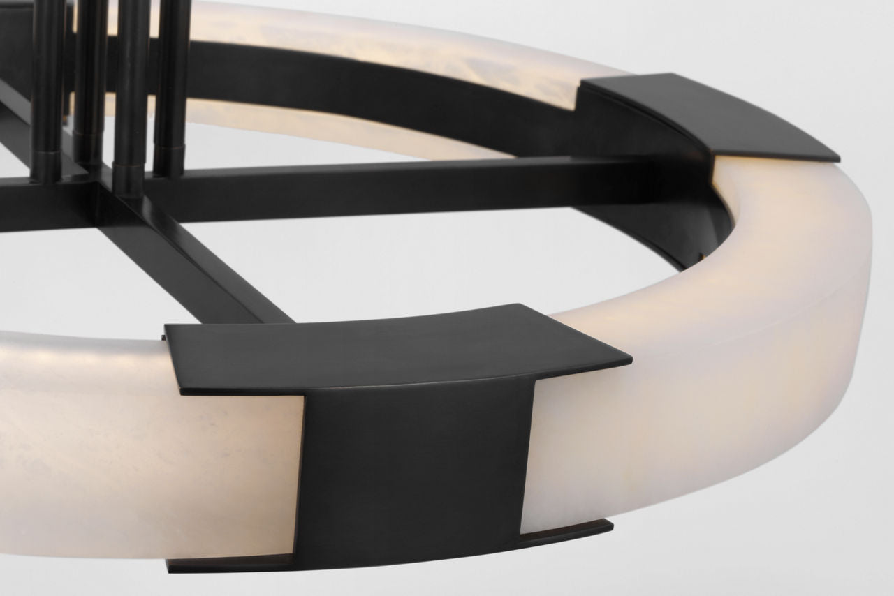 Covet Medium Ring Chandelier | Bronze and Alabaster