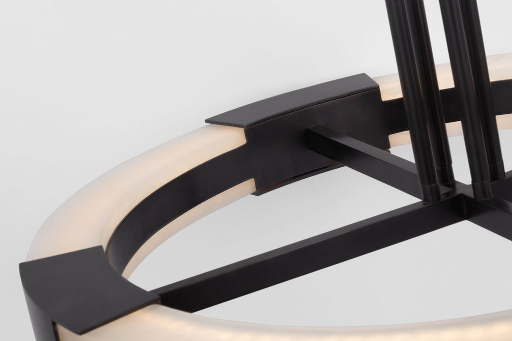 Covet Medium Ring Chandelier | Bronze and Alabaster