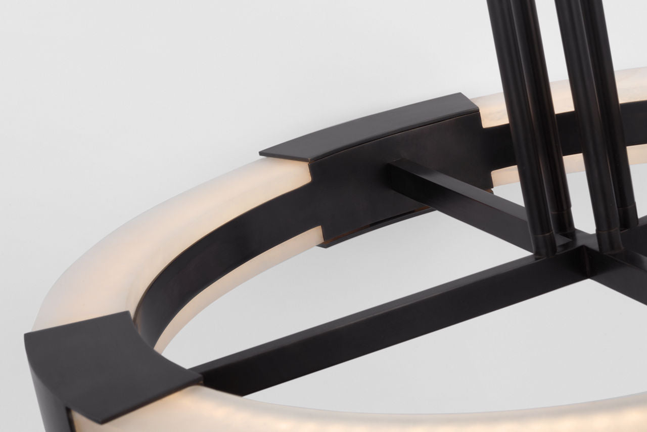 Covet Medium Ring Chandelier | Bronze and Alabaster