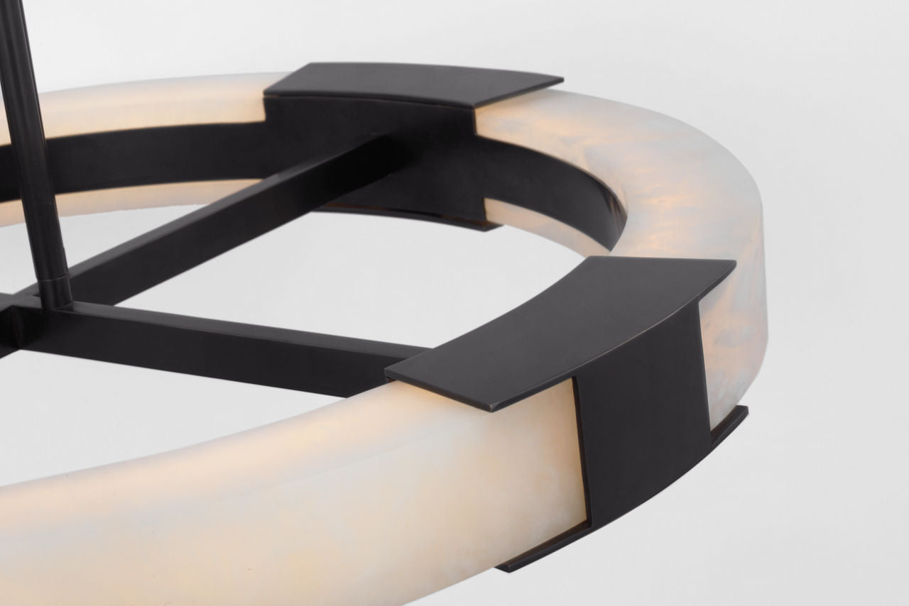 Covet Medium Ring Chandelier | Bronze and Alabaster