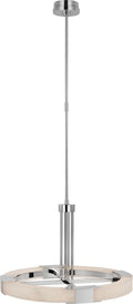 Covet Medium Ring Chandelier | Polished Nickel and Alabaster