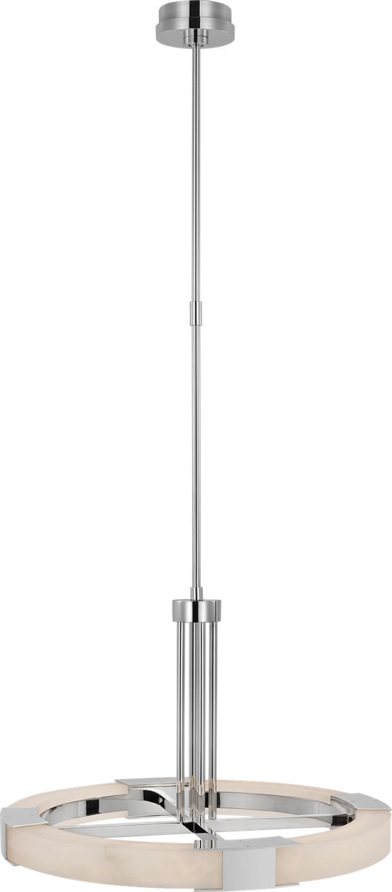 Covet Medium Ring Chandelier | Polished Nickel and Alabaster