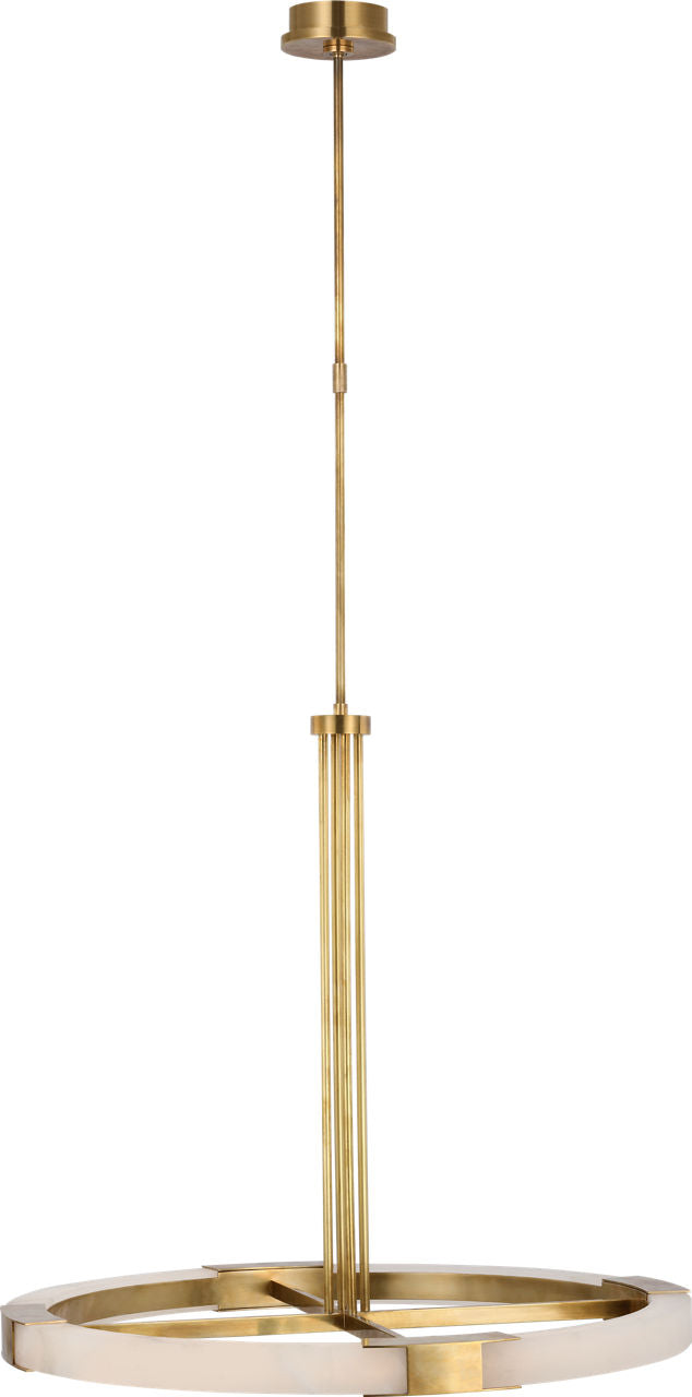Covet Large Ring Chandelier | Antique-Burnished Brass and Alabaster