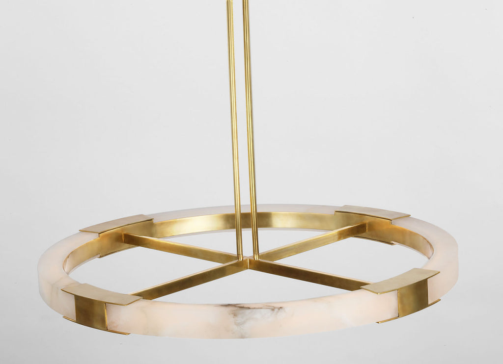 Covet Large Ring Chandelier | Antique-Burnished Brass and Alabaster