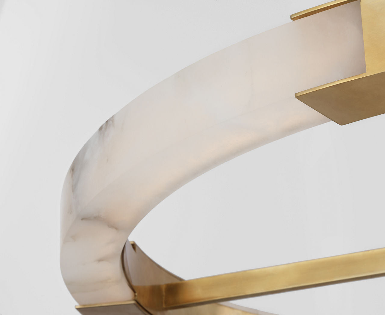Covet Large Ring Chandelier | Antique-Burnished Brass and Alabaster