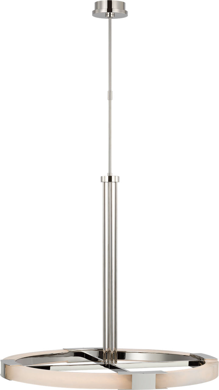 Covet Large Ring Chandelier | Polished Nickel and Alabaster