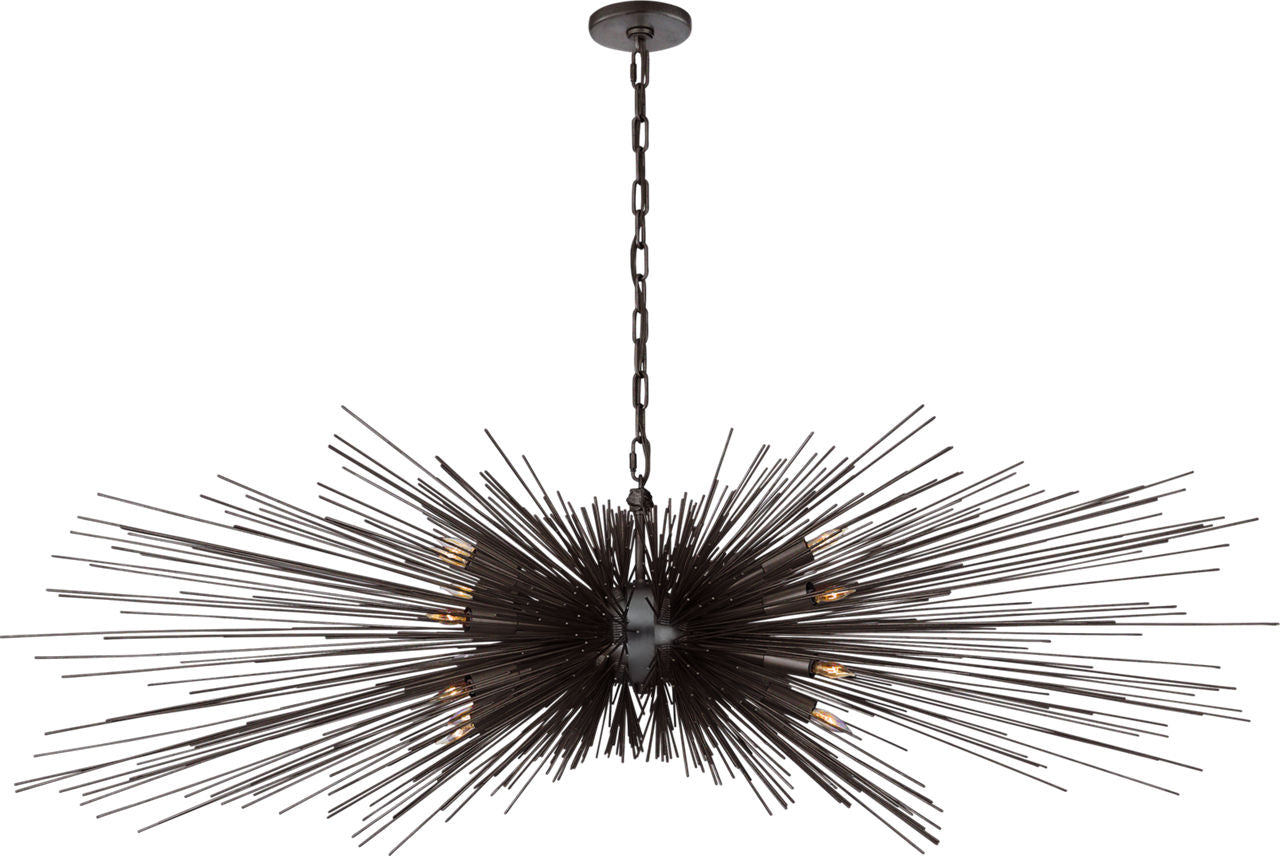 Strada Large Linear Chandelier | Aged Iron
