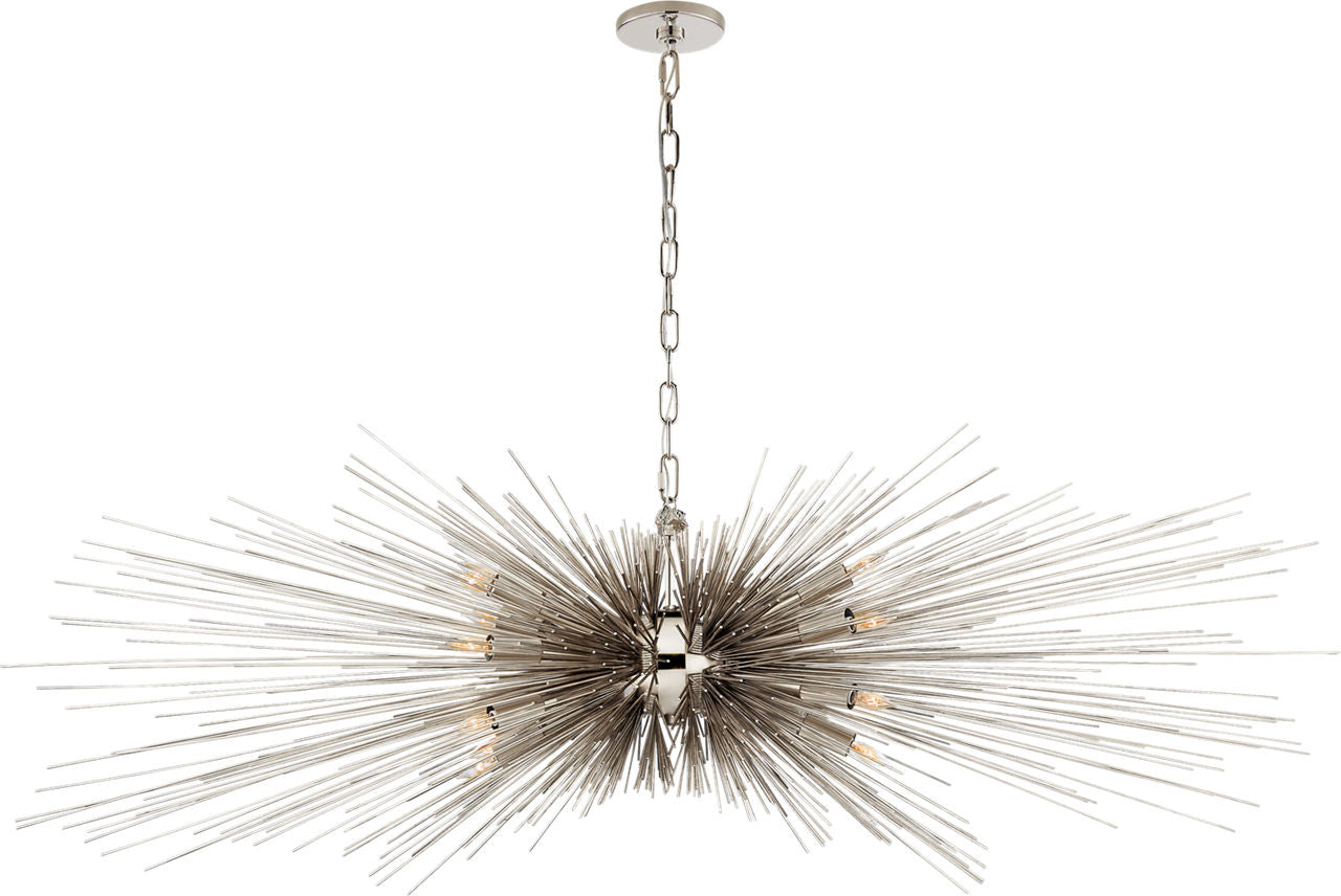Strada Large Linear Chandelier | Polished Nickel