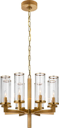 Liaison Single Tier Chandelier | Antique-Burnished Brass | Clear Glass