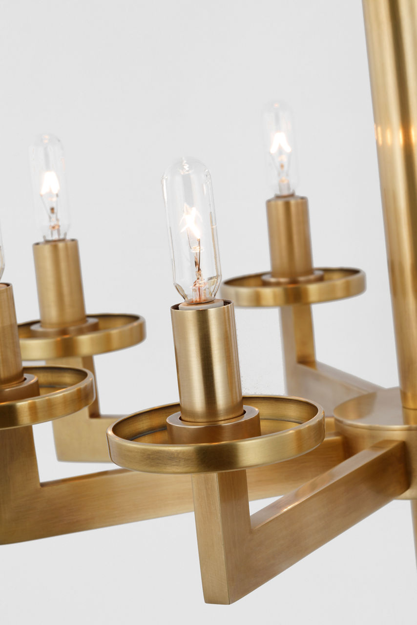 Liaison Single Tier Chandelier | Antique-Burnished Brass