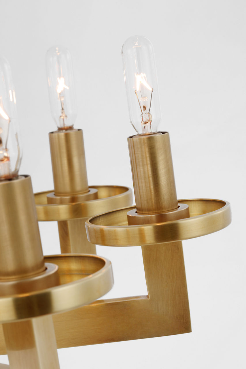 Liaison Single Tier Chandelier | Antique-Burnished Brass