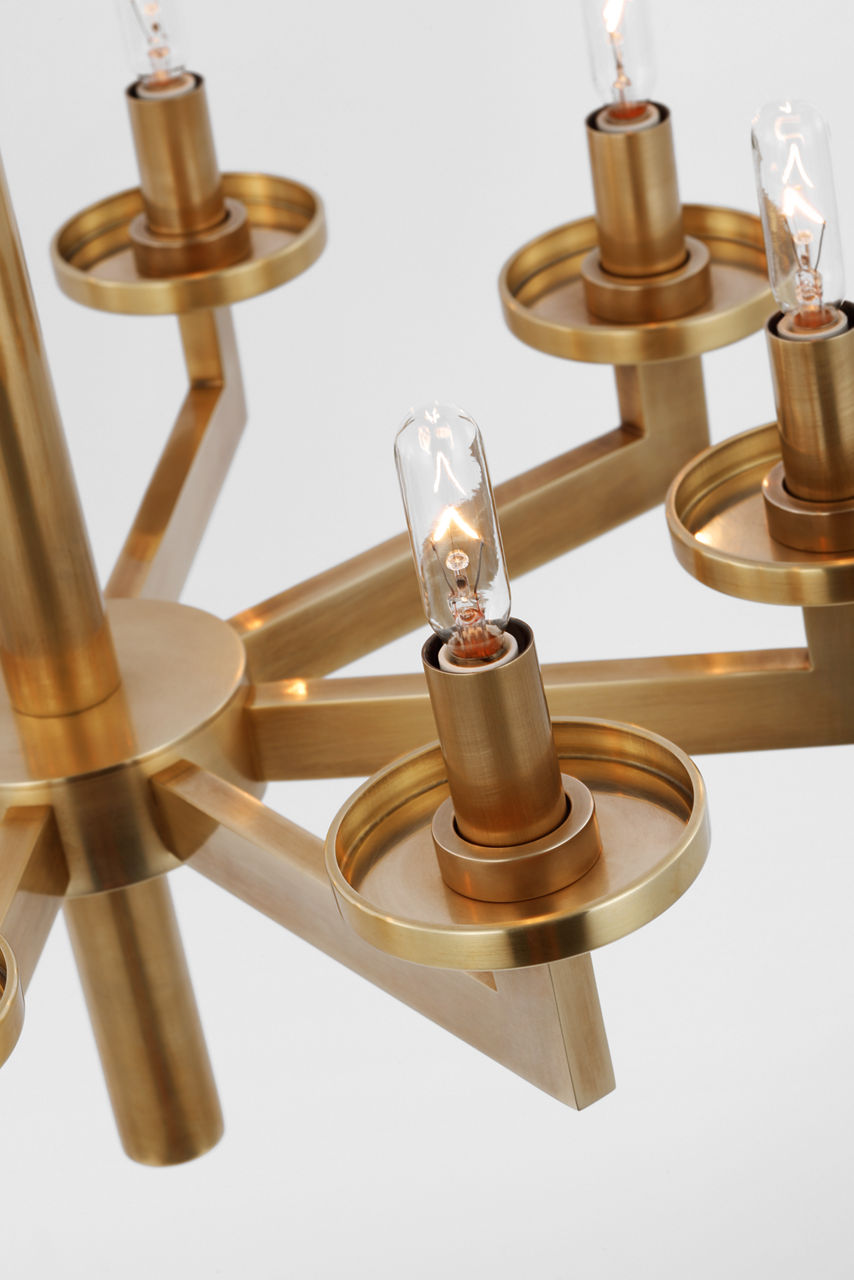 Liaison Single Tier Chandelier | Antique-Burnished Brass