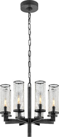 Liaison Single Tier Chandelier | Bronze | Crackle Glass
