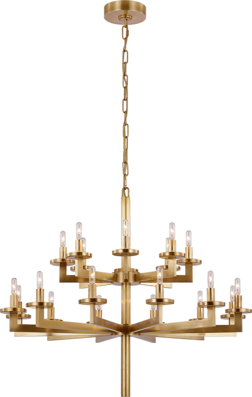 Liaison Double Tier Chandelier | Antique-Burnished Brass