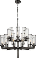 Liaison Double Tier Chandelier | Bronze | Clear Glass