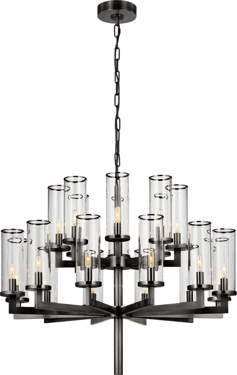 Liaison Double Tier Chandelier | Bronze | Clear Glass