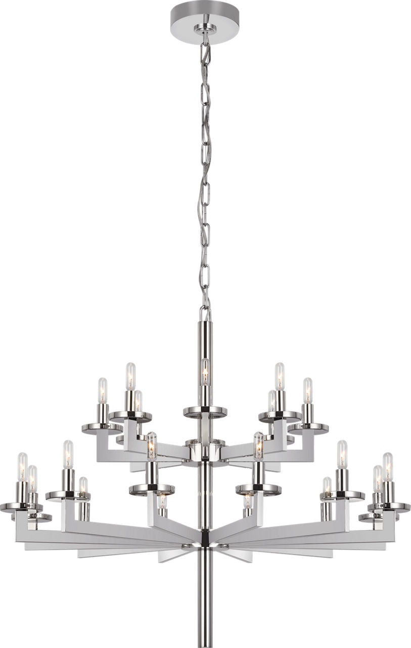 Liaison Double Tier Chandelier | Polished Nickel
